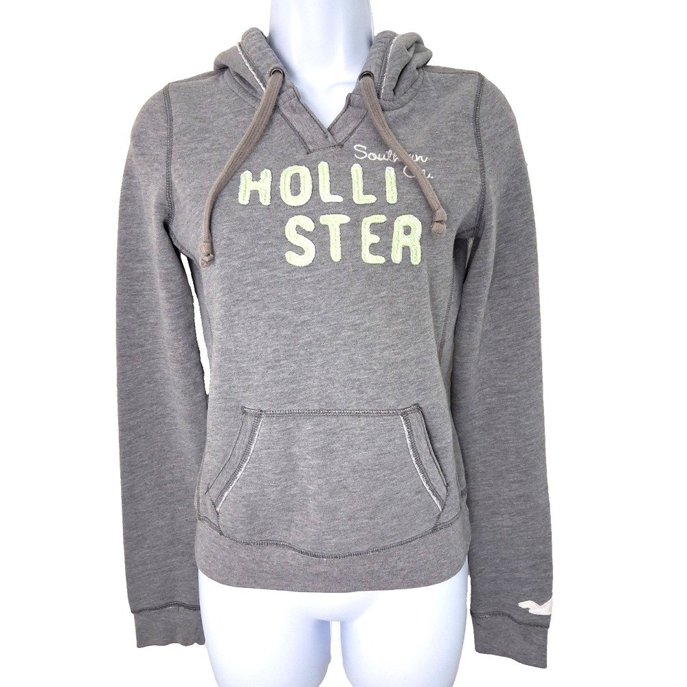 Y2k Hollister California Hoodie Womens Small Mint Green‎ Embroidered Logo Grunge